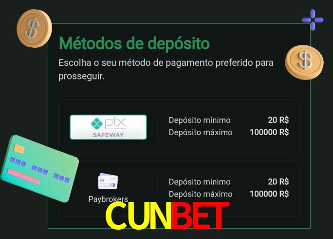 O cassino CUNBET oferece uma grande variedade de métodos de pagamento