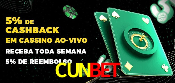 Promoções do cassino ao Vivo CUNBET